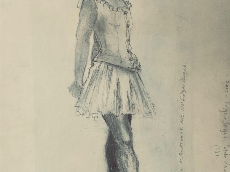 sketch of Degas little dancer bronze